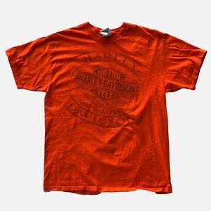 Harley Davidson Orange Myrtle Beach Graphic Tee L